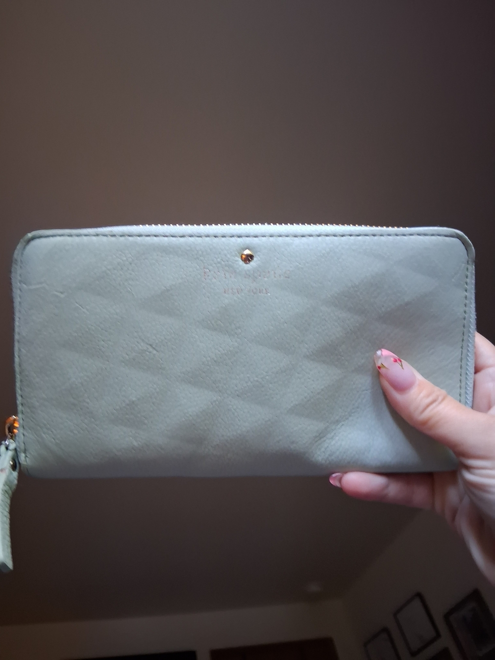 KATE SPADE ♠️ Light Mint Quilted Zip-Around Wallet